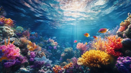 Vibrant coral reef teeming with life, showcasing the richness of Earth's underwater