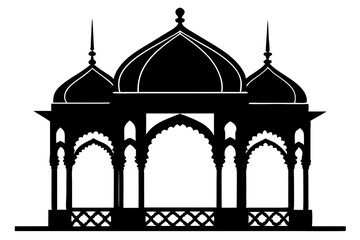 Charbagh Trellis silhouette vector illustration