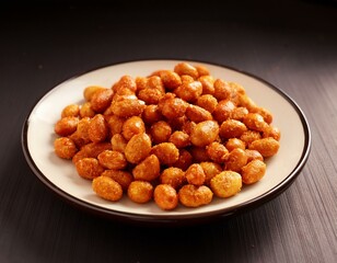 Indian traditional snack spicy peanut also called as peanut masala or masala groundnut