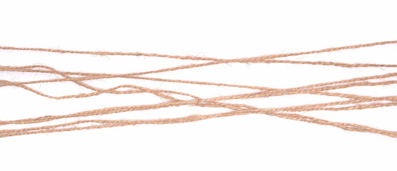 String, group rope isolated on white, top view
