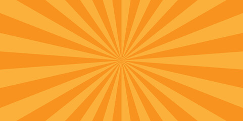 Fototapeta premium Abstract orange color sunburst star beam shine creative geometric pattern used for banner, cartoon radial text.