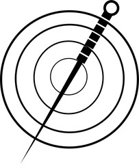 Acupuncture icon. Spa sign. Acupuncture needles symbol. flat style. ear acupuncture. facial slimming wellness knee acupuncture. Fit for wellness sign.