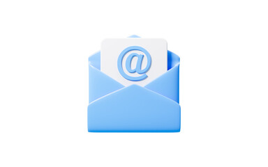 Cartoon read mail, open mail, 3d rendering.