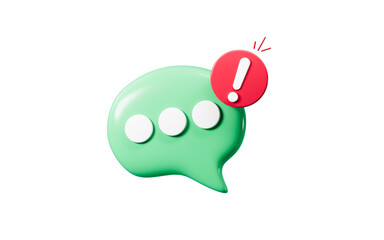 Cartoon chat bubble, message bubbles, 3d rendering.