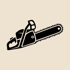 Chainsaw Silhouette Vector – Industrial Tool Outline Design