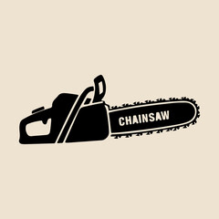 Chainsaw Silhouette Vector – Industrial Tool Outline Design