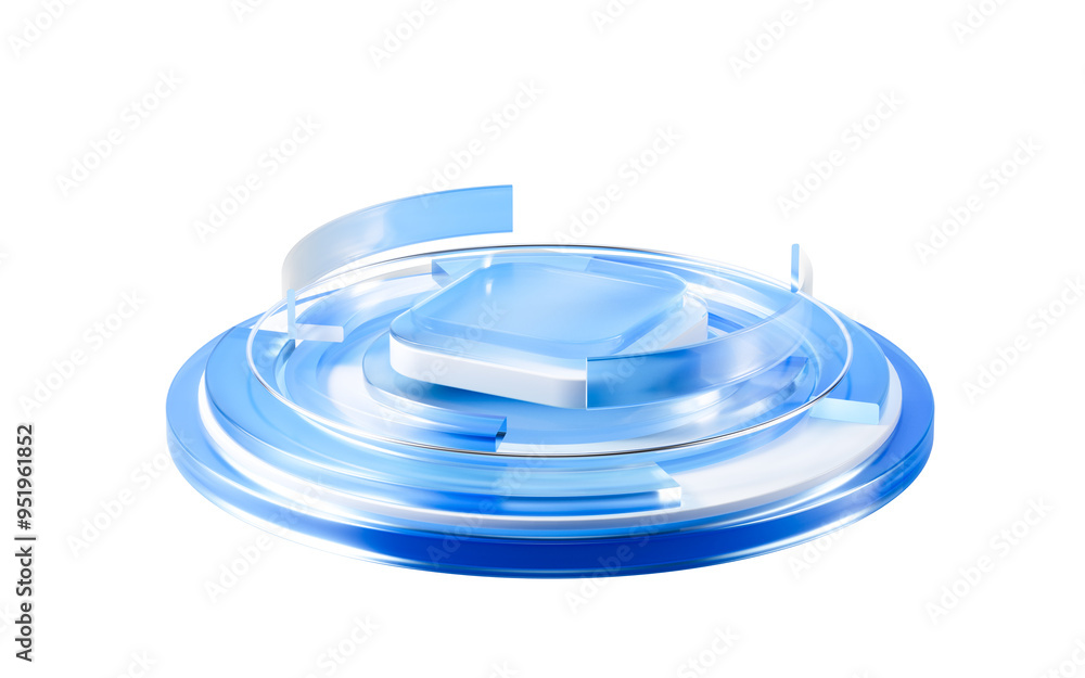 Poster abstract translucent with gradient empty stage, 3d rendering.
