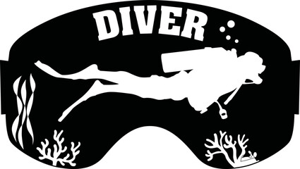 Scuba Diving Diver Cricut and Silhouette SVG file