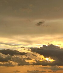Sunset sky with clouds. Beautiful nature background. Dramatic sky.