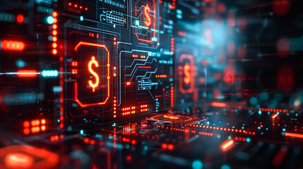 Obraz premium bank on digital technology network, online banking, digital money exchange, data and information on cloud commercial