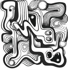 Abstract charcoal doodle lines creating a modern graffiti artwork intricate scribbles and contemporary designs perfect for graphic art lovers and home decor enthusiasts