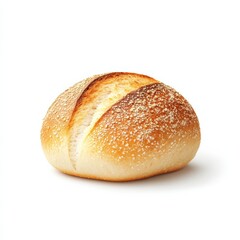 A 3D icon of a freshly baked, soft bread roll with a golden-brown crust, set against a clean white background