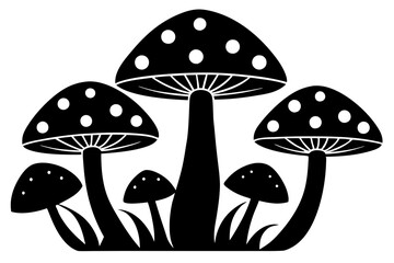 mushrooms vector illustration silhouette