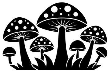 mushrooms vector illustration silhouette