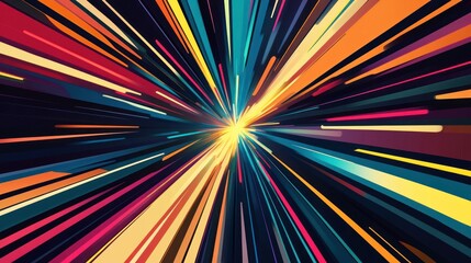 Abstract Colorful Light Speed Stripes