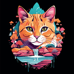 Cat t-shirt design for cat Lovers, Cat Craft Design.