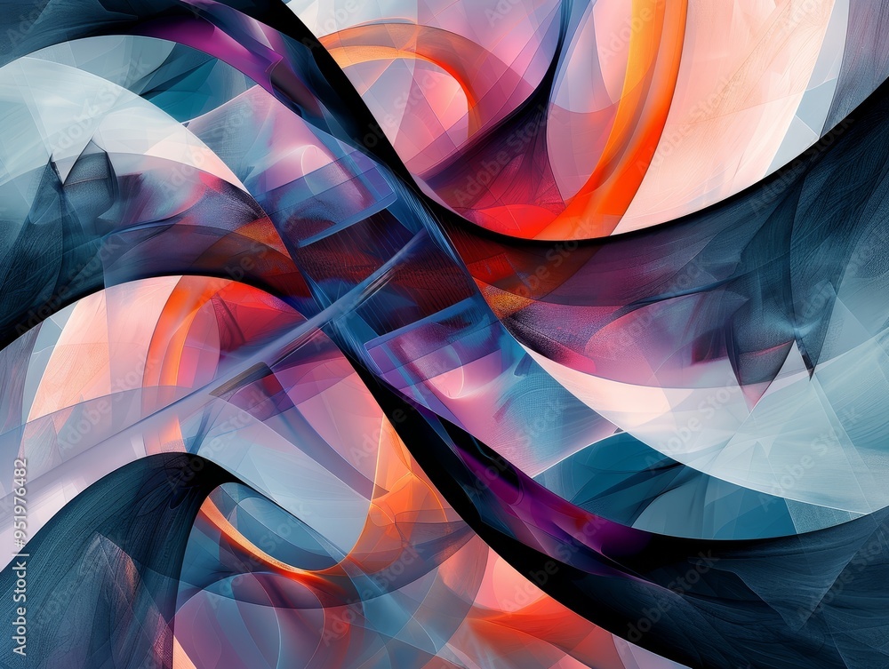 Poster abstract colorful swirling pattern with vibrant hues and dynamic shapes.