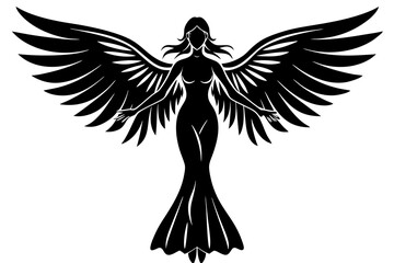 Elegant Angel Silhouette Vector Art illustration