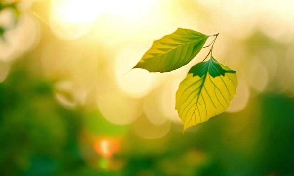 Video clip Falling leaves in the autumn park. Autumn leaves spread on the warm and sunny grass.