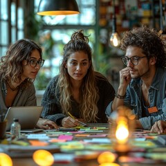 Fototapeta premium Team Collaboration Leading to Success in a Modern Office