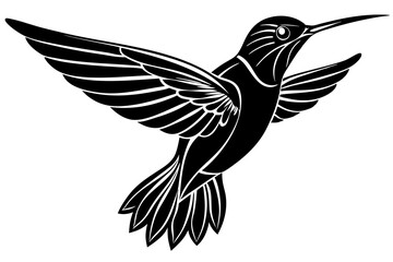 Elegant Hummingbird Silhouette Vector Illustration