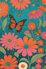 seamless pattern with butterflies