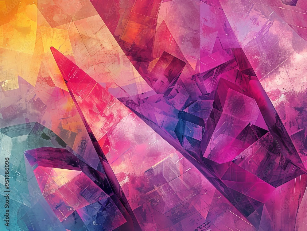 Poster abstract geometric background with vibrant colors and sharp angles. perfect for modern designs.