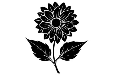 flower silhouette vector for template