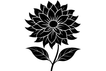 flower silhouette vector for template