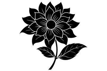 flower silhouette vector for template