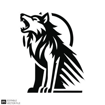 recommend clip art: set of wolf graphic design black and white vector clip art silhouette