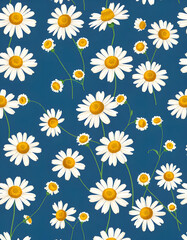 seamless pattern with camomiles