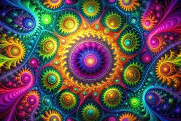 neon acid trip fractal psychedelic liquid abstraction