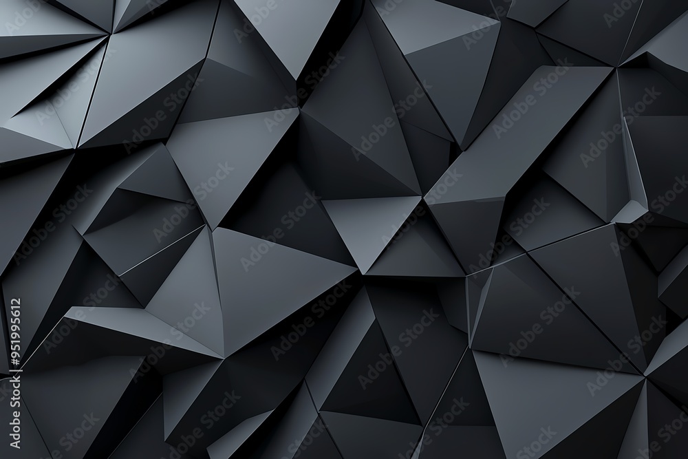 Poster abstract black geometric pattern of triangular shapes.