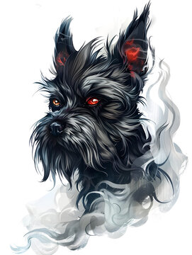 recommend clip art: Yorkshire Terrier tattoo design with smoke illustration
