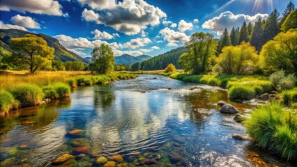Obraz premium * Primary concept: Shallow river