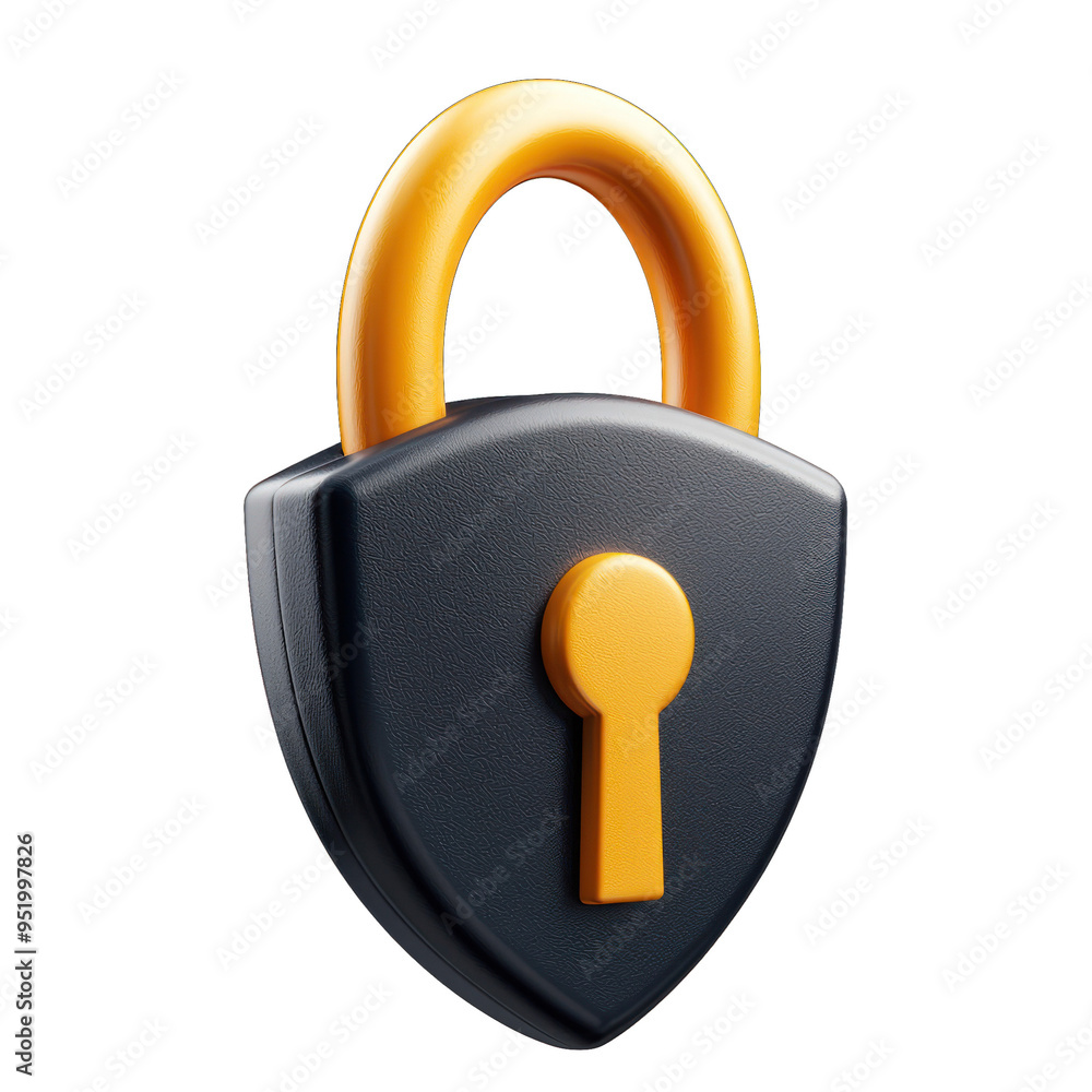 Poster 3d a 3d illustration of a secure padlock symbolizing safety and protection in digital security and d