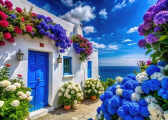 * Color: Vibrant Blues and Whites