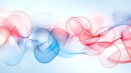 Abstract blue and pink swirling smoke design on white background