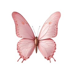 Fototapeta premium Pink butterfly, isolated on white background.