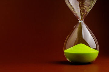 Hourglass stopwatch photo in studio The rule of limited time in work and life
