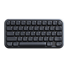 3D A sleek black keyboard with a modern design, perfect for enhancing workspace aesthetics and boosting productivity. transparent background