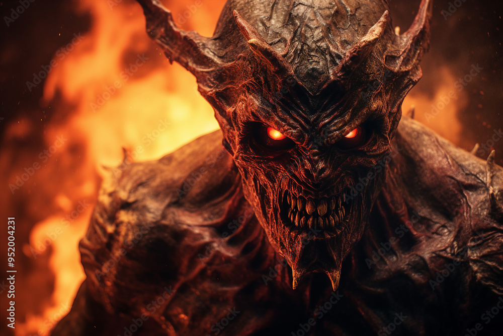 Poster a devil from hell created with generative ai illustration