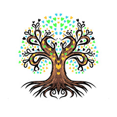 Colorful tree of love