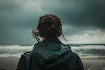 Fototapeta premium Extreme dangerous thunder rainstorm weather, Generative AI illustration
