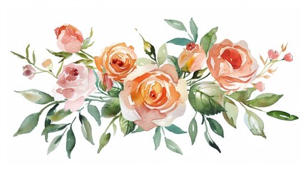 Fototapeta premium A watercolor painting of a bouquet of flowers with a green stem