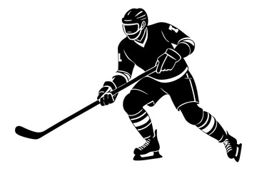 hockey player silhouette vector illustration