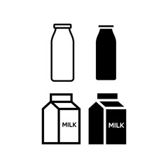 set of milk bottles icon