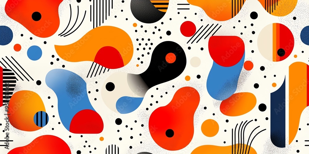 Aufkleber abstract geometric seamless pattern with colorful shapes.