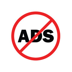no ads, add blocker sign design template